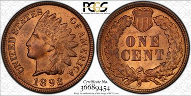 1892 1C MS65RB