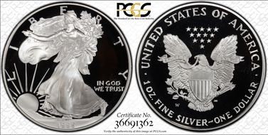 1995-W $1 Silver Eagle 10th Anniversary Set PR70DCAM