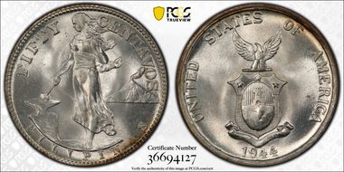 1944-S 50C Obverse of 1907-1921 MS67+