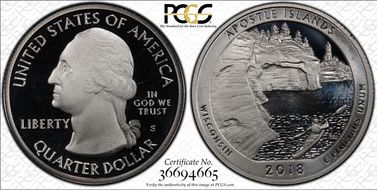 2018-S 25C Apostle Islands NP-Silver Limited Edition Proof Set - First Strike PR69DCAM