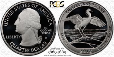 2018-S 25C Cumberland Island NP-Silver Limited Edition Proof Set-First Strike PR70DCAM