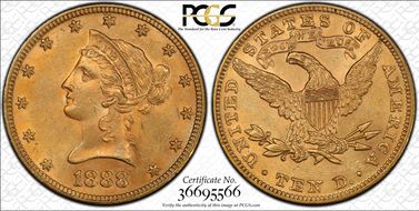 1888 $10 MS62
