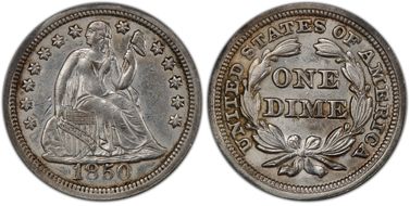 1850 10C S.S. Central America #2 (with Pinch) AU50