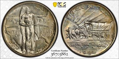 1928 50C Oregon MS67