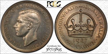 1937 Crown KM-34  Ag MS62