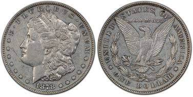 1878 8TF $1 VAM 14.18, Broken 7 XF45