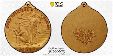 No Date Medal Vaud R-1669Ea Gilt Ae MS67