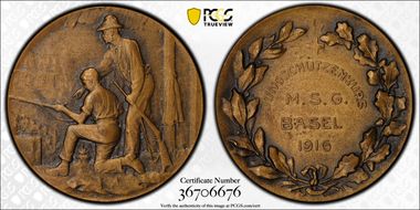 1916 Medal Basel R-135Aa Ae MS65