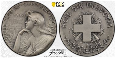 1902 Medal Neumunster R-1785a Matte Ag SP65