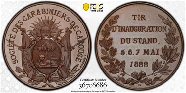 1888 Medal Carouge R-667c Bronzed Cu SP66
