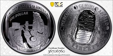 2019-P $1 Apollo 11 50th Anniversary  First Strike - 5 oz Silver AMF PR70DCAM