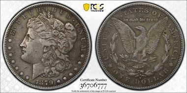 1879-S $1 VAM 23, Rev. of 1878 VF25