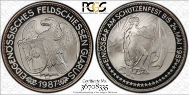 1987 A 50 Fr Glarus Haberling-31a PR68DCAM