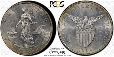 1904-S Peso AU58