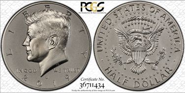 2019-S 50C Kennedy Enhanced Rev PR Set Half Dollar Set - First Strike PR69