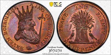 (1790s) Tk 1/2D DH-2a Munster MS65RB