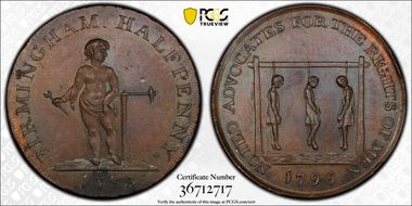 1796 Tk 1/2D DH-55 Warwickshire Birmingham MS63BN