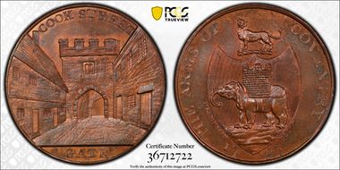 1797 Tk 1/2D DH-269 Warwickshire Kempson's MS64RB