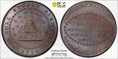 1792 Tk 1/2D DH-7 Nottinghamshire Nottingham MS64BN