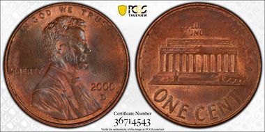 2000-D 1C MS64RB