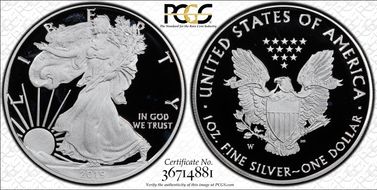 2019-W $1 Silver Eagle First Day of Issue PR69DCAM