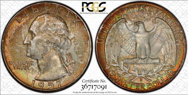1957-D 25C MS66