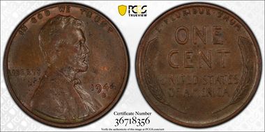 1944-D/S 1C OMM FS-511 AU50BN