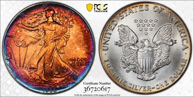 1986 $1 Silver Eagle MS69