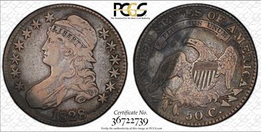 1828 50C Square 2, Small 8s, Sm. Letters N1