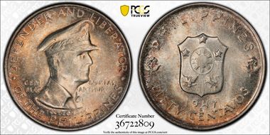 1947-S 50C Douglas MacArthur Allen-R1a  DDO MS65