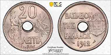 1912(a) 20 Lep KM-64 MS65+