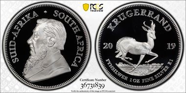 2019 1 Rand Krugerrand Silver First Strike PR69DCAM