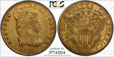 1807 $5 Draped Bust MS62