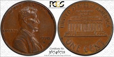 1970-S 1C Doubled Die Obverse FS-101 AU55BN