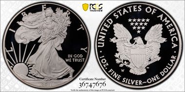 2011-W $1 Silver Eagle PR69DCAM