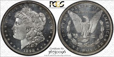 1898 $1 MS67+ PL
