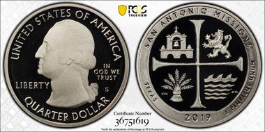 2019-S 25C San Antonio Missions NP First Strike PR70DCAM