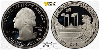 2019-S 25C American Memorial NP First Strike PR70DCAM