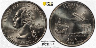 2004-D 25C Florida LB Treasure Hunt MS65