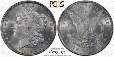 1878 7/8TF $1 Strong, VAM 38, 7/5 MS65