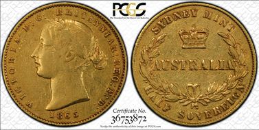 1865-SY 1/2 Sov XF40