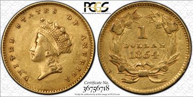 1854 G$1 Type 2 AU55