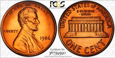1986 1C MS68+ RD