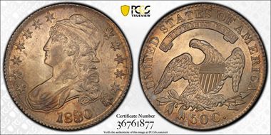 1830 50C Small 0 MS63