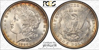 1886 $1 MS67+