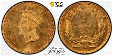 1870-S G$1 MS65
