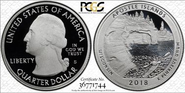 2018-S 25C Apostle Islands NP-Silver Limited Edition Proof Set PR70DCAM