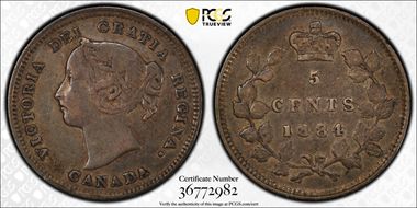 1884 5C Near Pointed 4 VF35