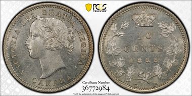 1858 10C 5/5 MS64