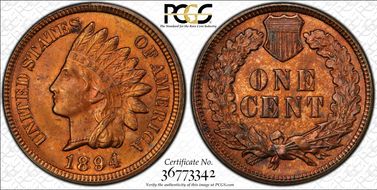 1894/1894 1C Doubled Date MS64RB